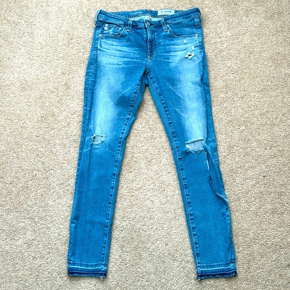 Adriano Goldschmied The Legging Ankle Low Rise Distressed Skinny Jeans Size 29 - Picture 1 of 10